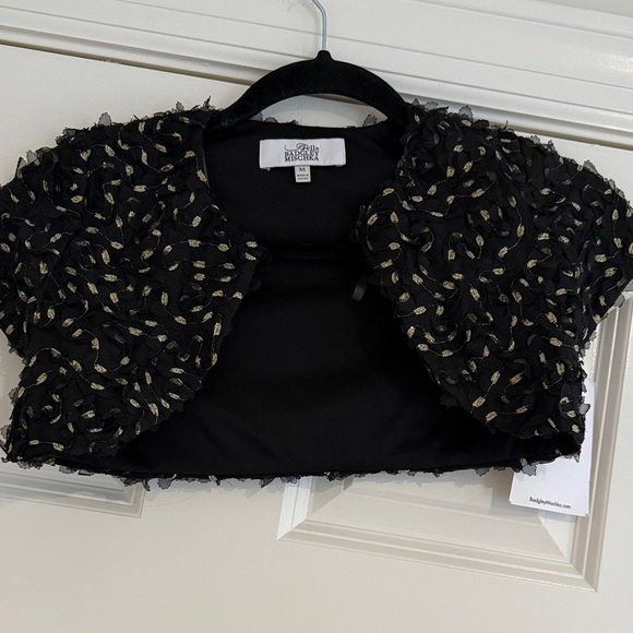 Badgley Mischka Black and Gold Kids Jacket - Picture 1 of 4